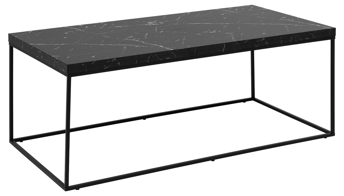 Salontafel Brennero Rechthoek Zwart Marmerlook 110cm - Giga Living