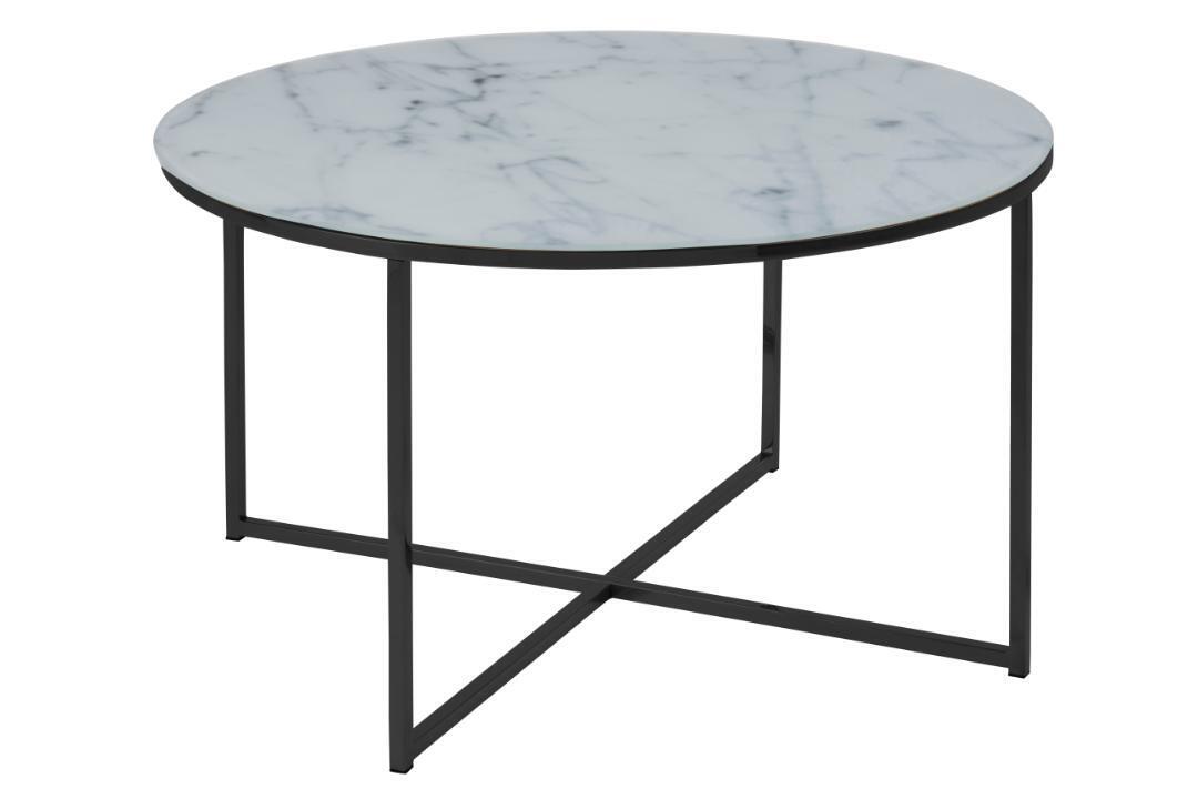 Salontafel Felien Glas Wit Ø80cm - Giga Living