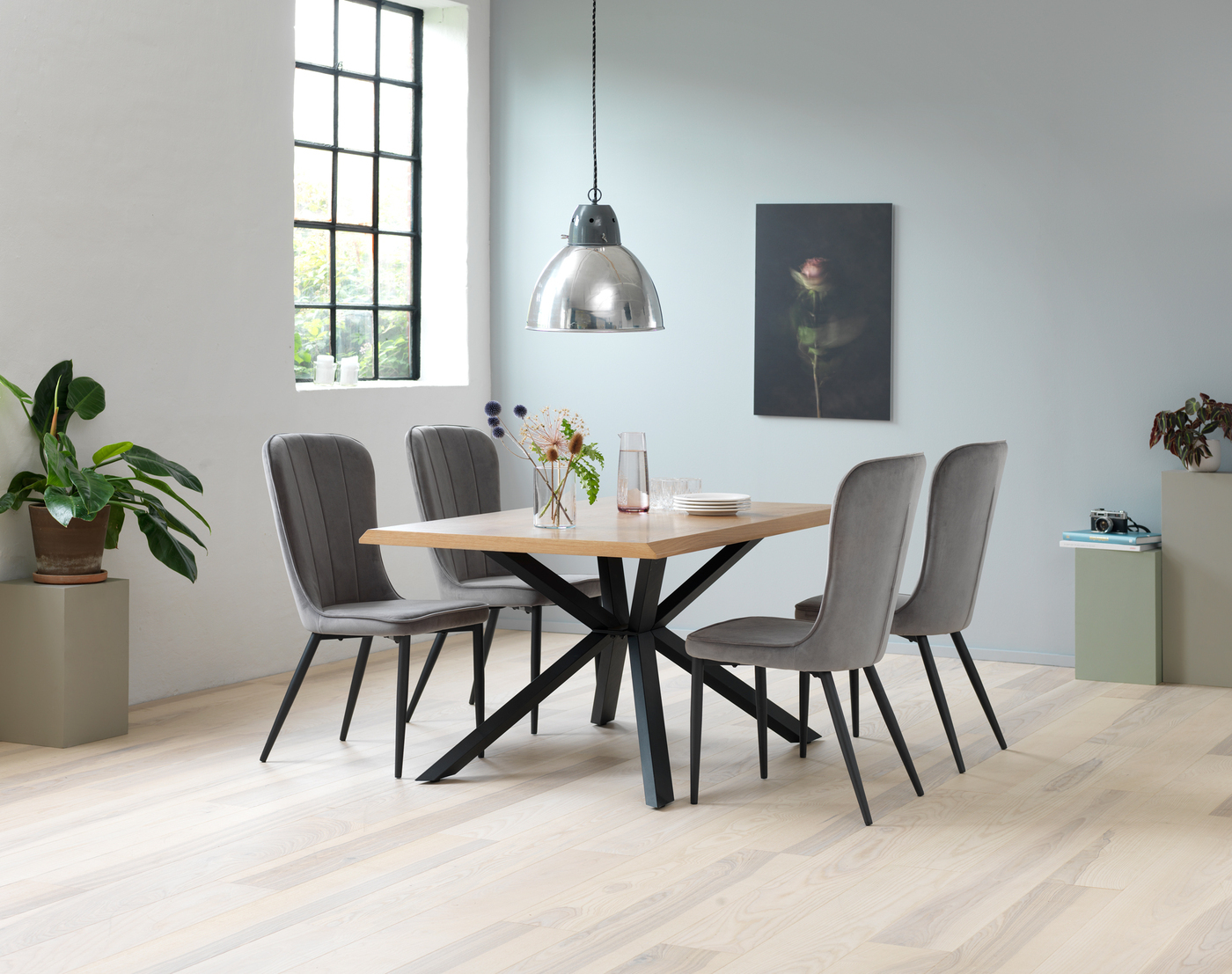 Eettafel Arno Naturel 90x160 cm Fixed - Giga Living