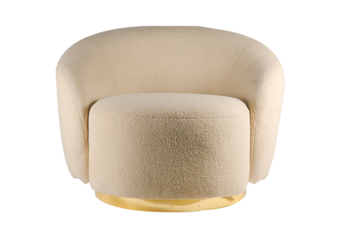 Fauteuil Zara Fluffy Beige 90cm - Giga Meubel