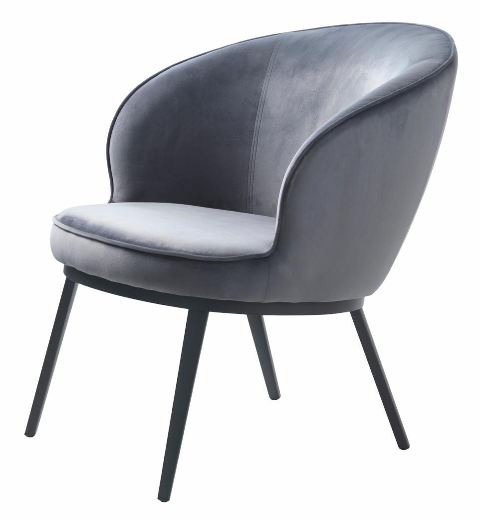 Fauteuil Gain Steel Grijs Velvet - Giga Living