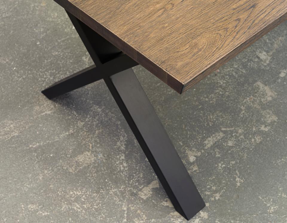 Eettafel Reno Smoked Tafelblad 90x150 cm - Giga Living