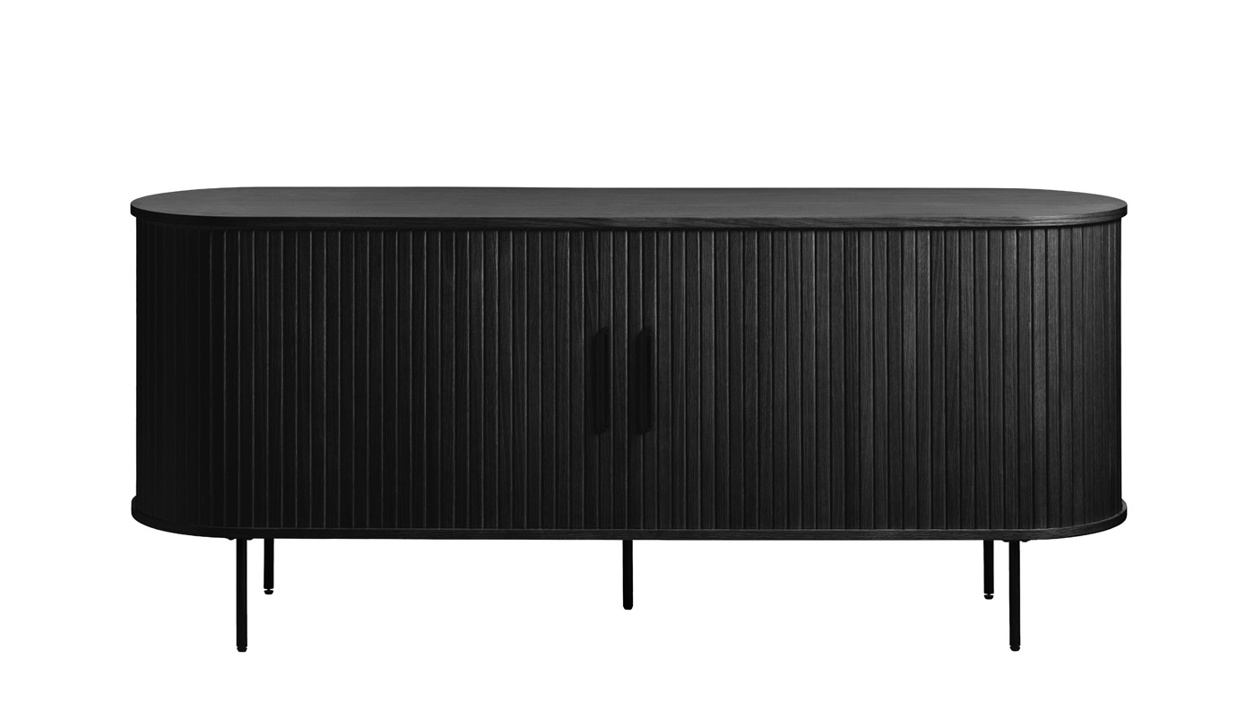 Dressoir Nola Zwart Eiken 180cm - Giga Living