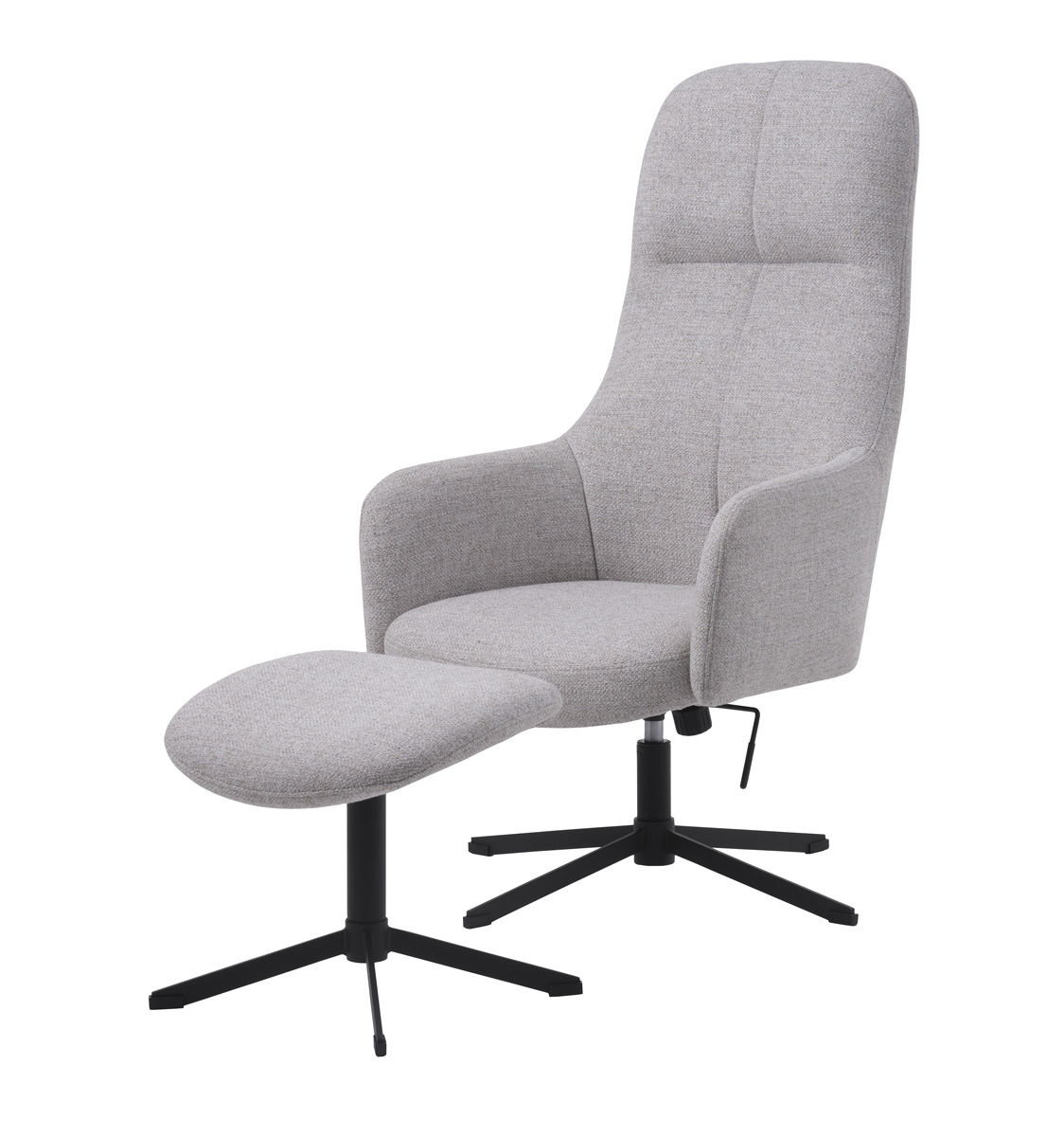 Giga Living Fauteuil Manning Met Voetenbank Naturel/Zwart - 