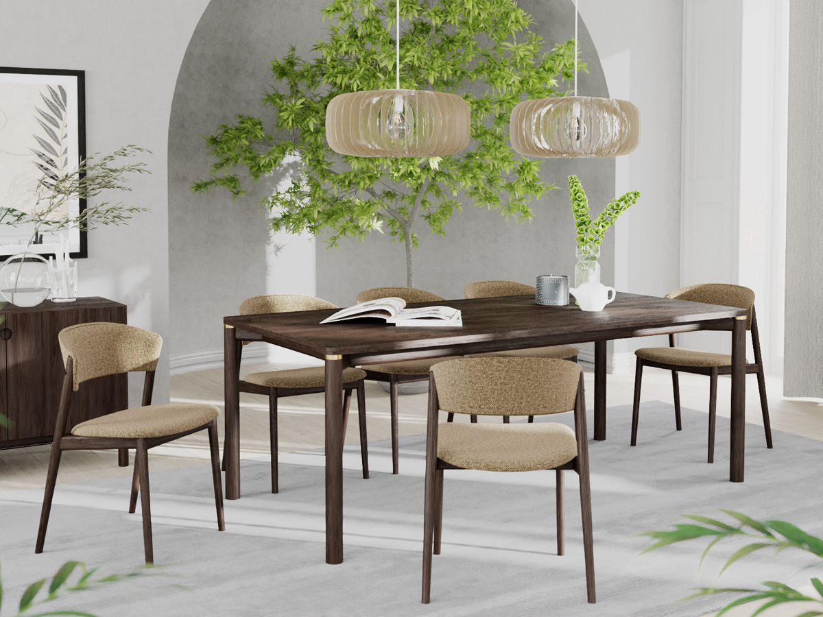 Eettafel Arun Espresso Oil 95x180cm - Giga Living