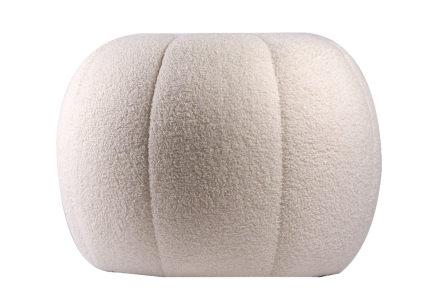 Poef Jade Fluffy wit 50cm - Giga Meubel