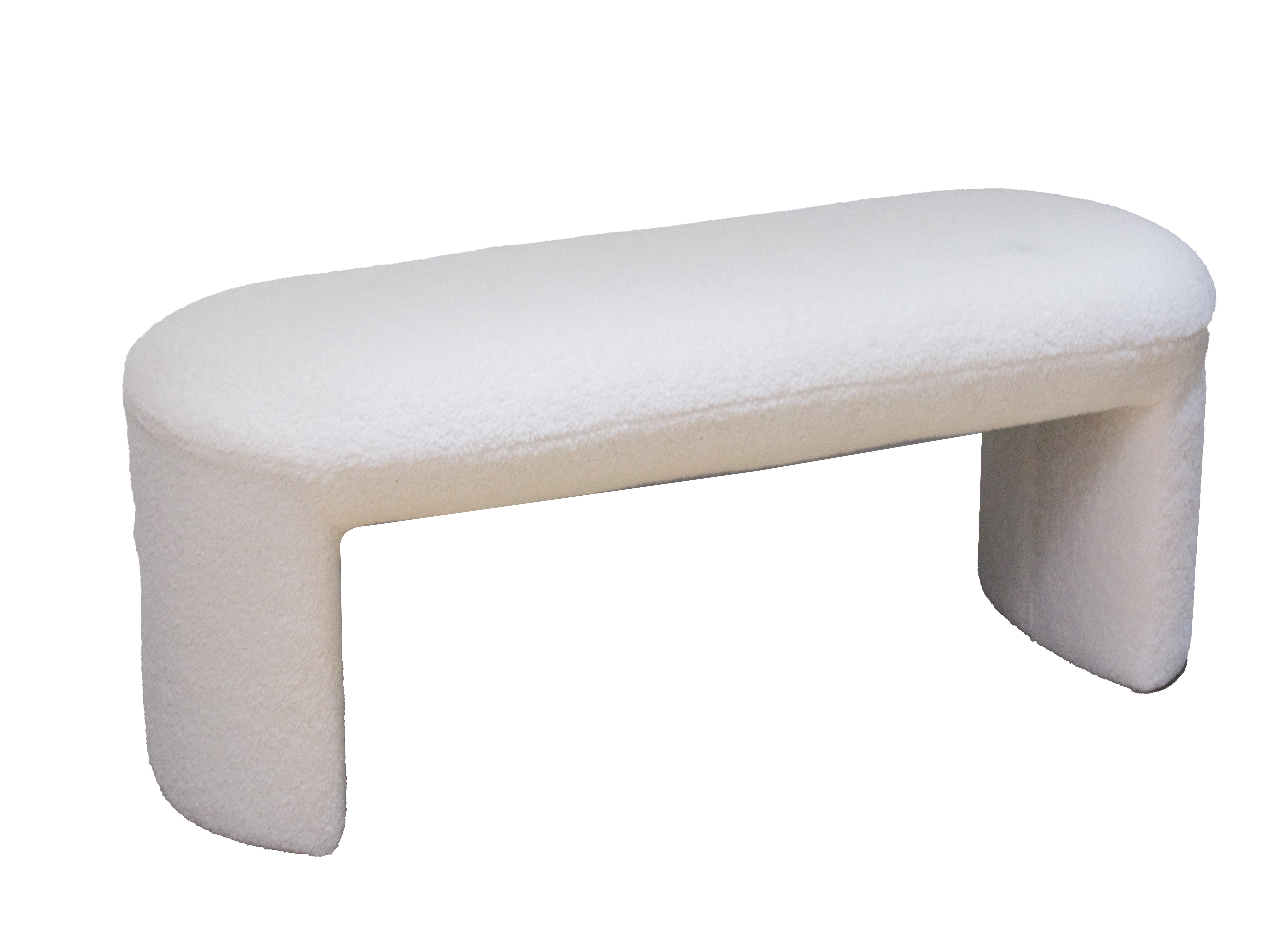 Halbankje Nicole Fluffy Beige 120cm - Giga Meubel