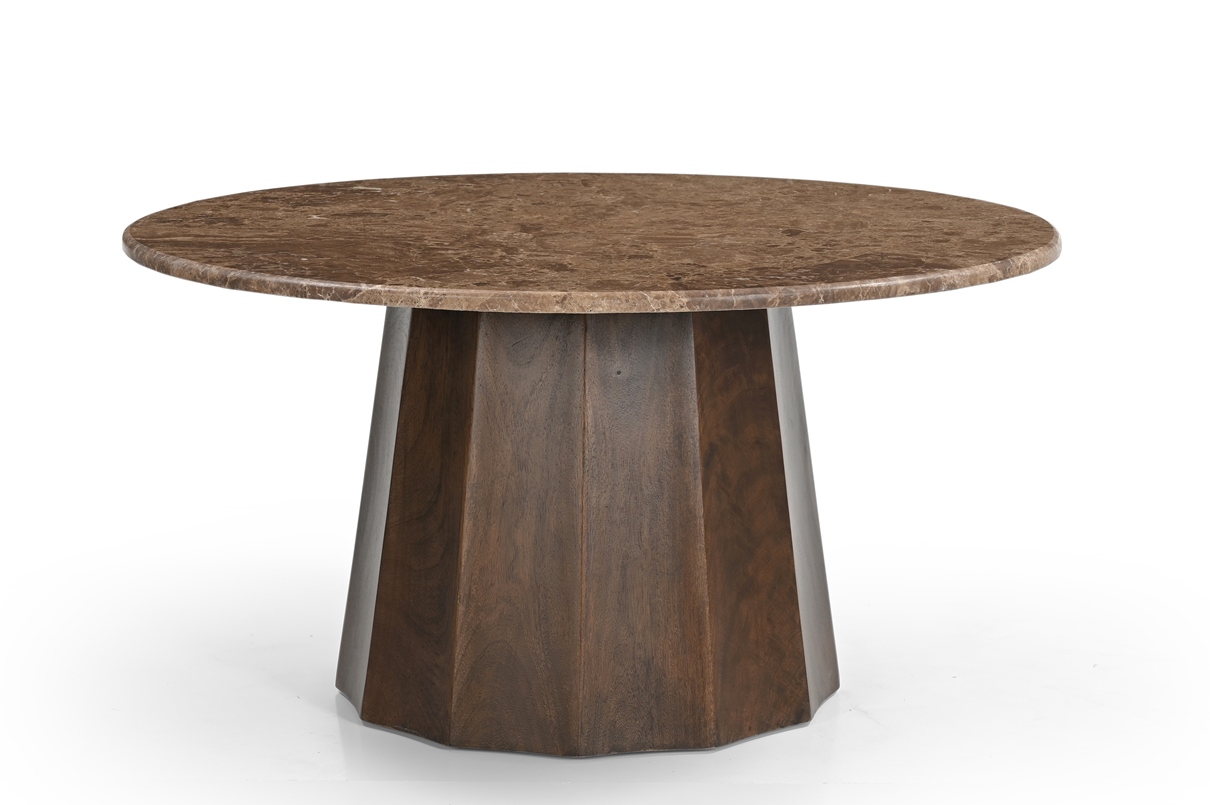 Eettafel Senna Marmer Bruin 120cm - Giga Meubel
