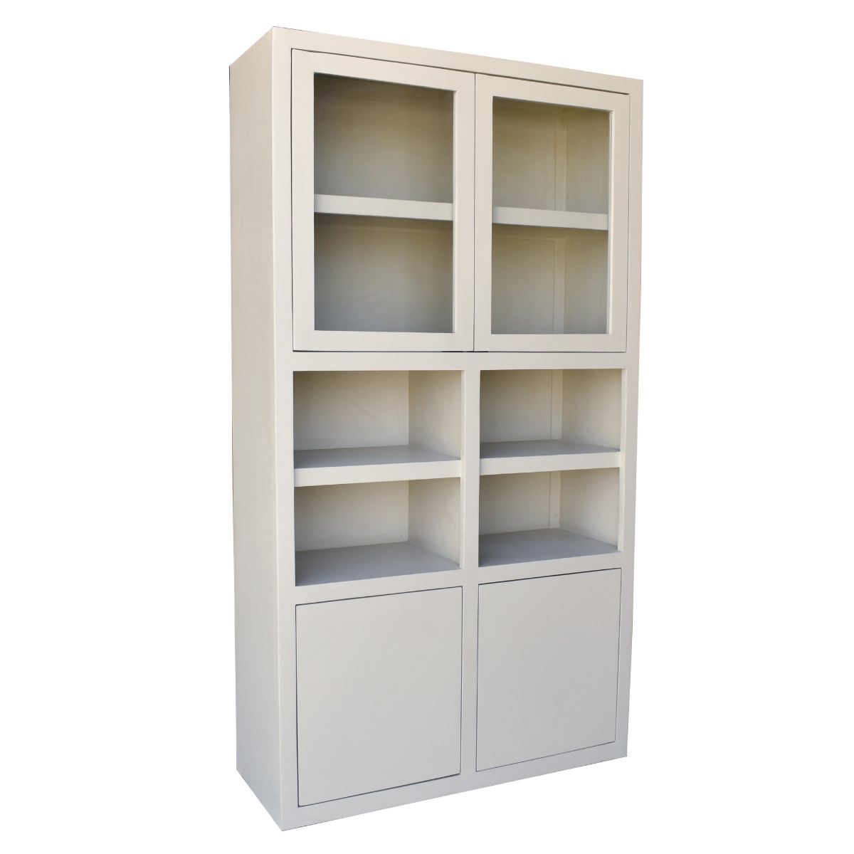 Kast Xander Beige Met Glazen Deuren - Giga Meubel