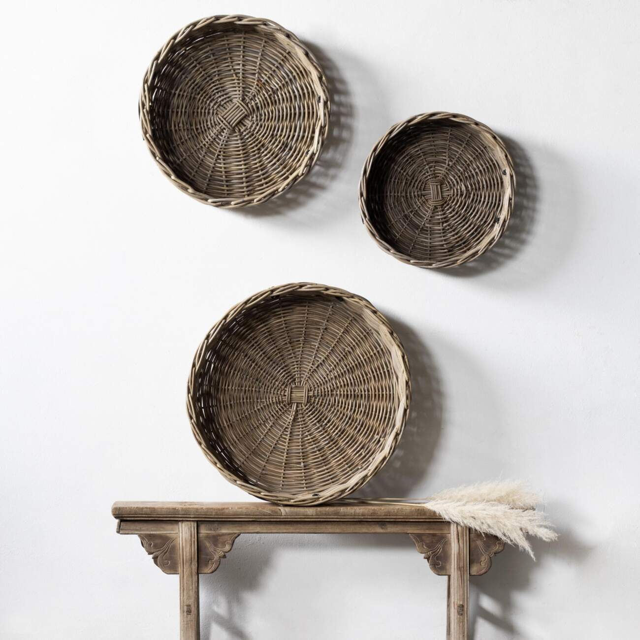 Mand Rotan - Rond - Naturel - Ø70x18cm - Groot - Het Mandenhuys