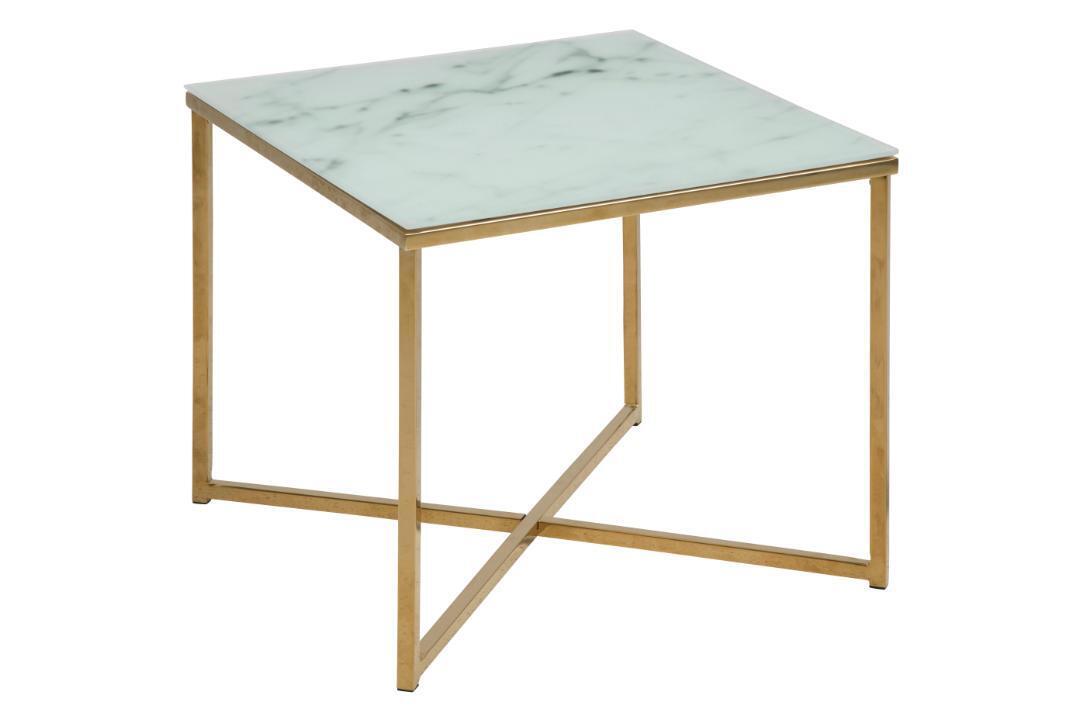 Bijzettafel Felien Glas Wit 50cm - Giga Living