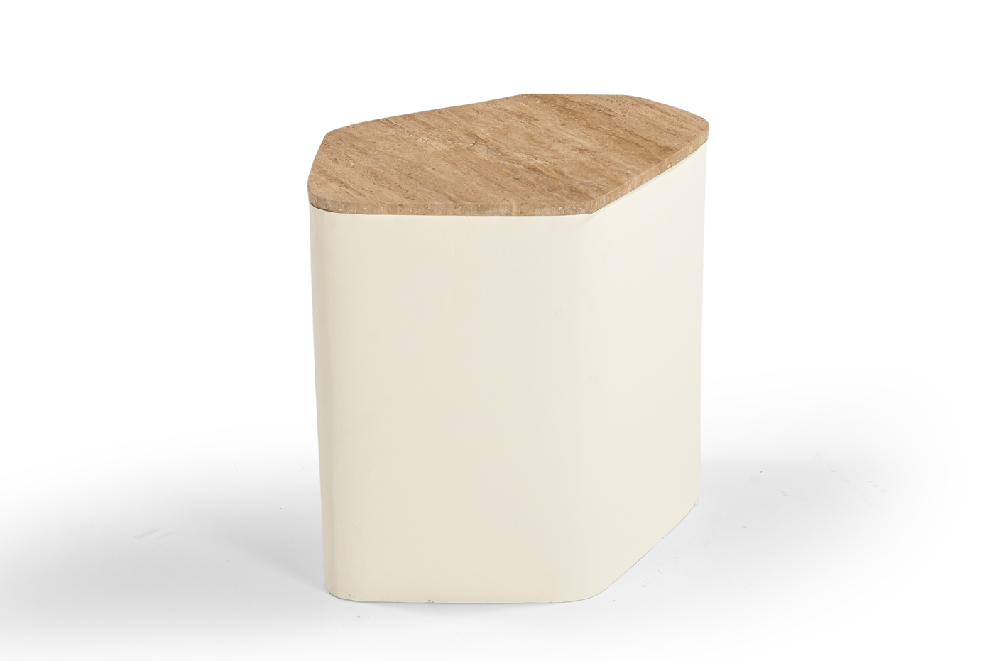 Bijzettafel Cersei Beige Travertin 53cm - Giga Meubel