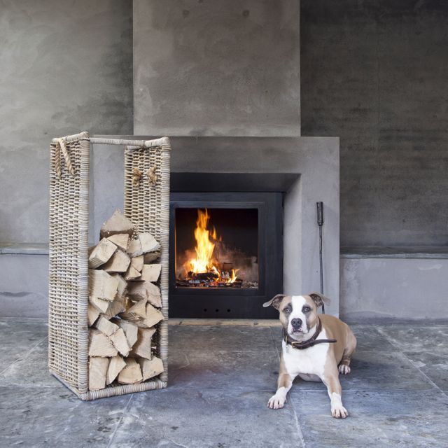 Houtmand Haardhout - 42×36×100cm - Open Houtmand - Het Mandenhuys