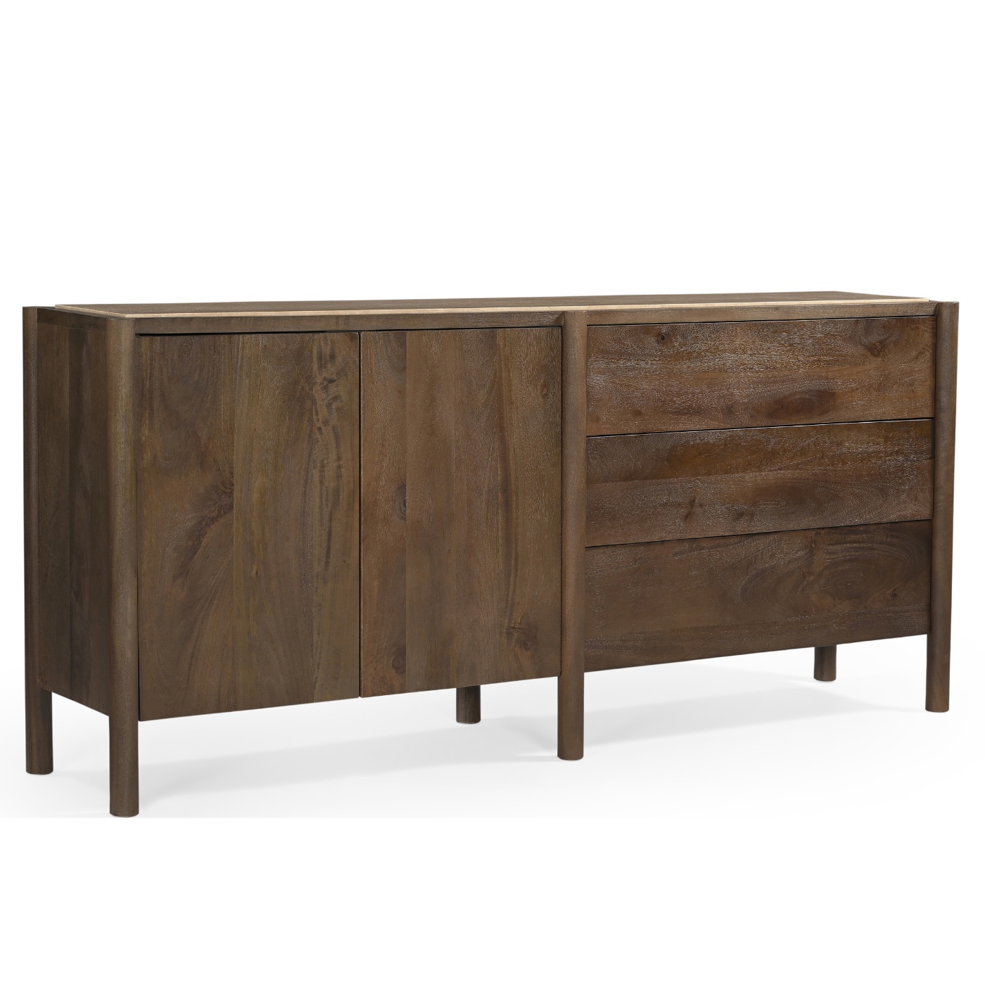 Dressoir Laurie Bruin 190cm Travertin - Giga Meubel