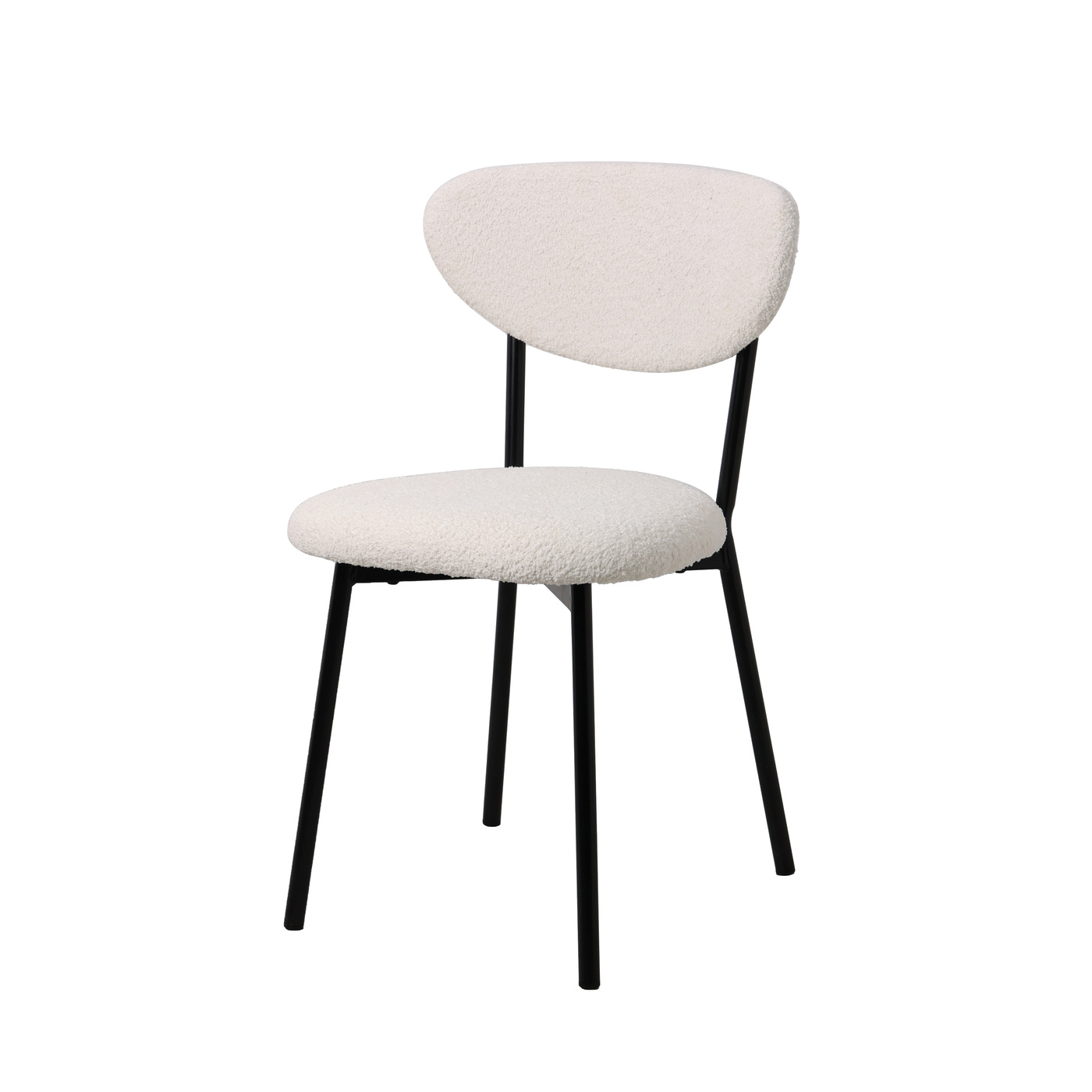 Eetkamerstoel Melanie Bouclé Beige Set van 2 - Giga Meubel