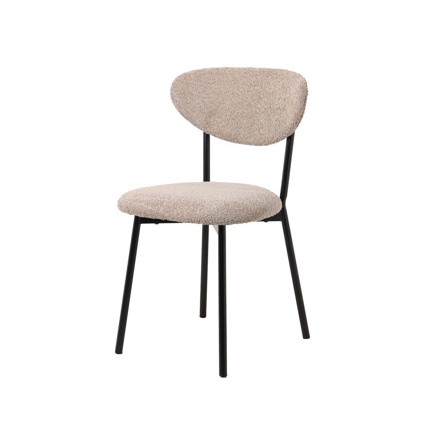 Eetkamerstoel Melanie Bouclé Taupe Set van 2 - Giga Meubel