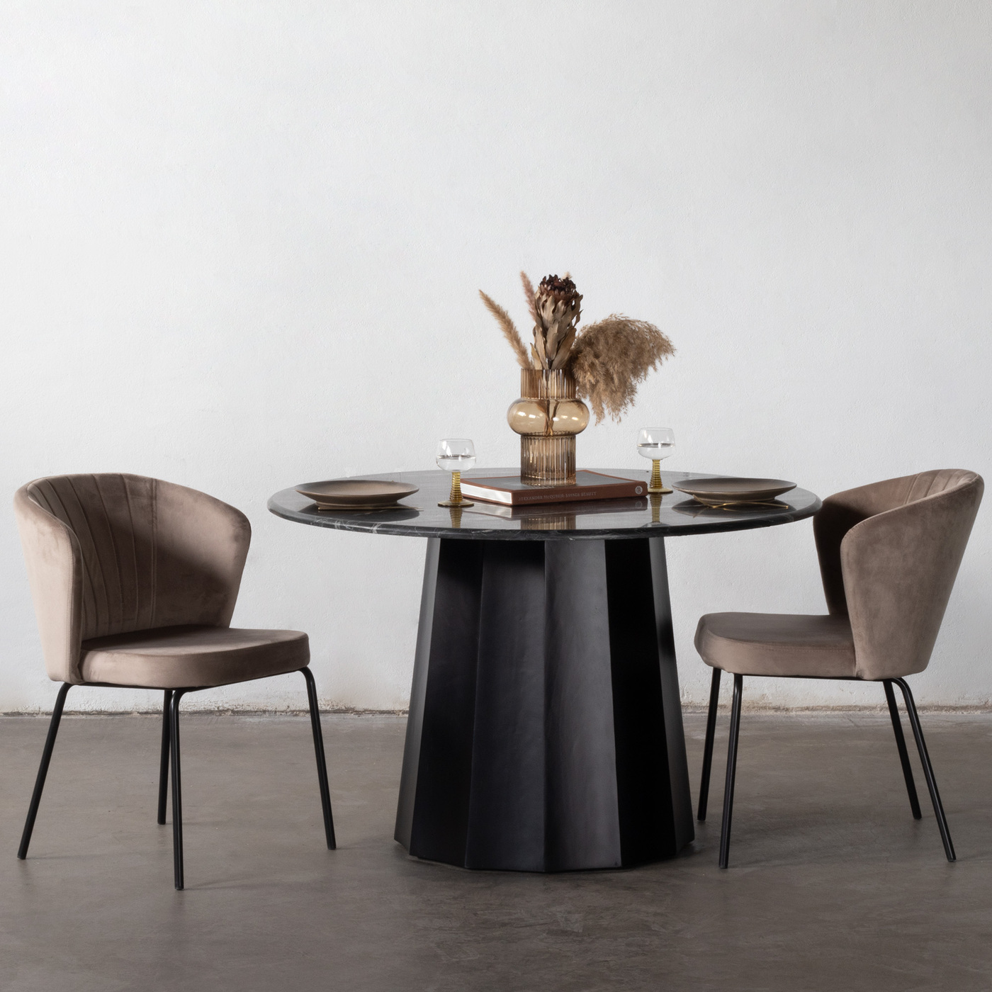 Eettafel Bodhi Rond Marmer Zwart 120cm