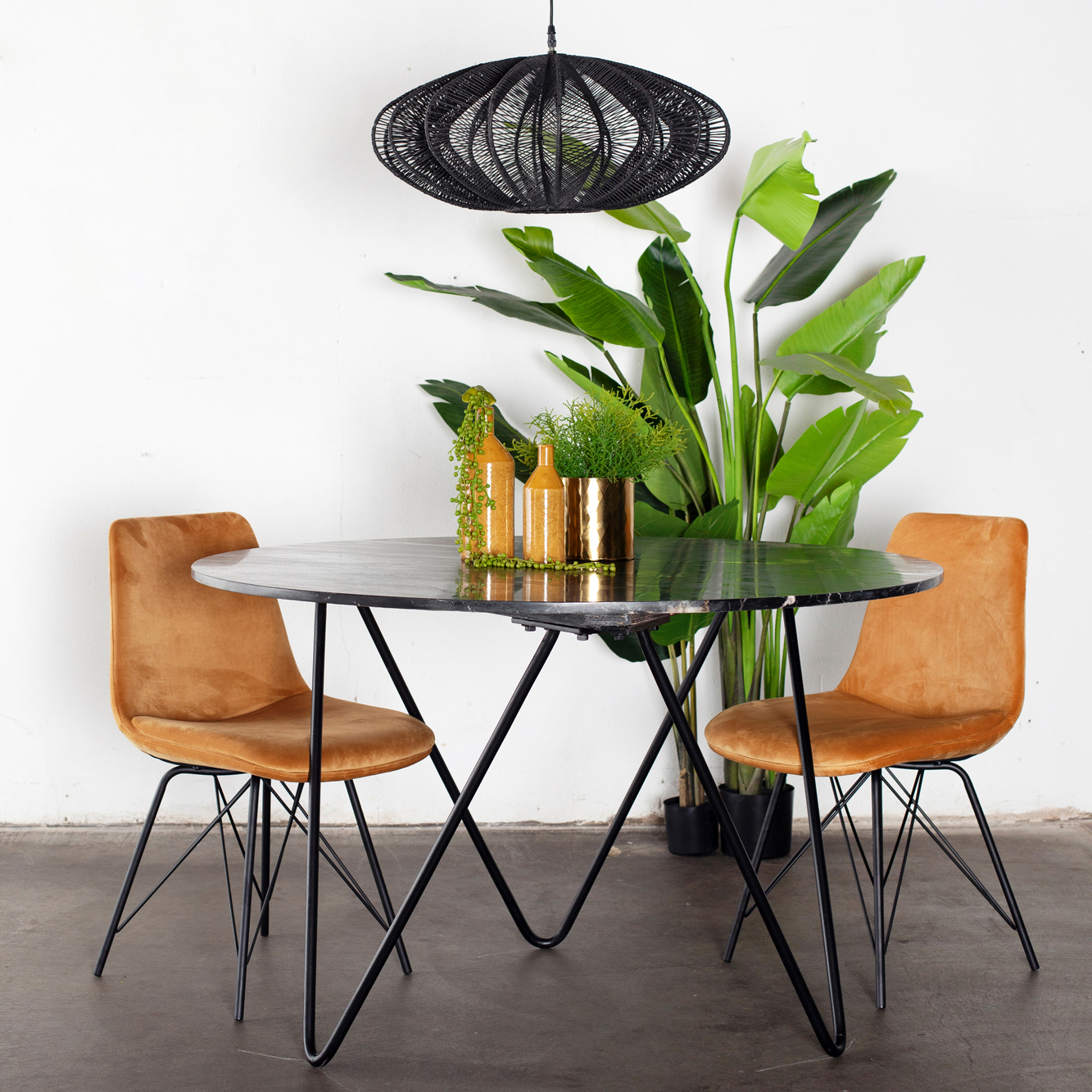 Eettafel Coco Marmer Zwart Rond 125cm
