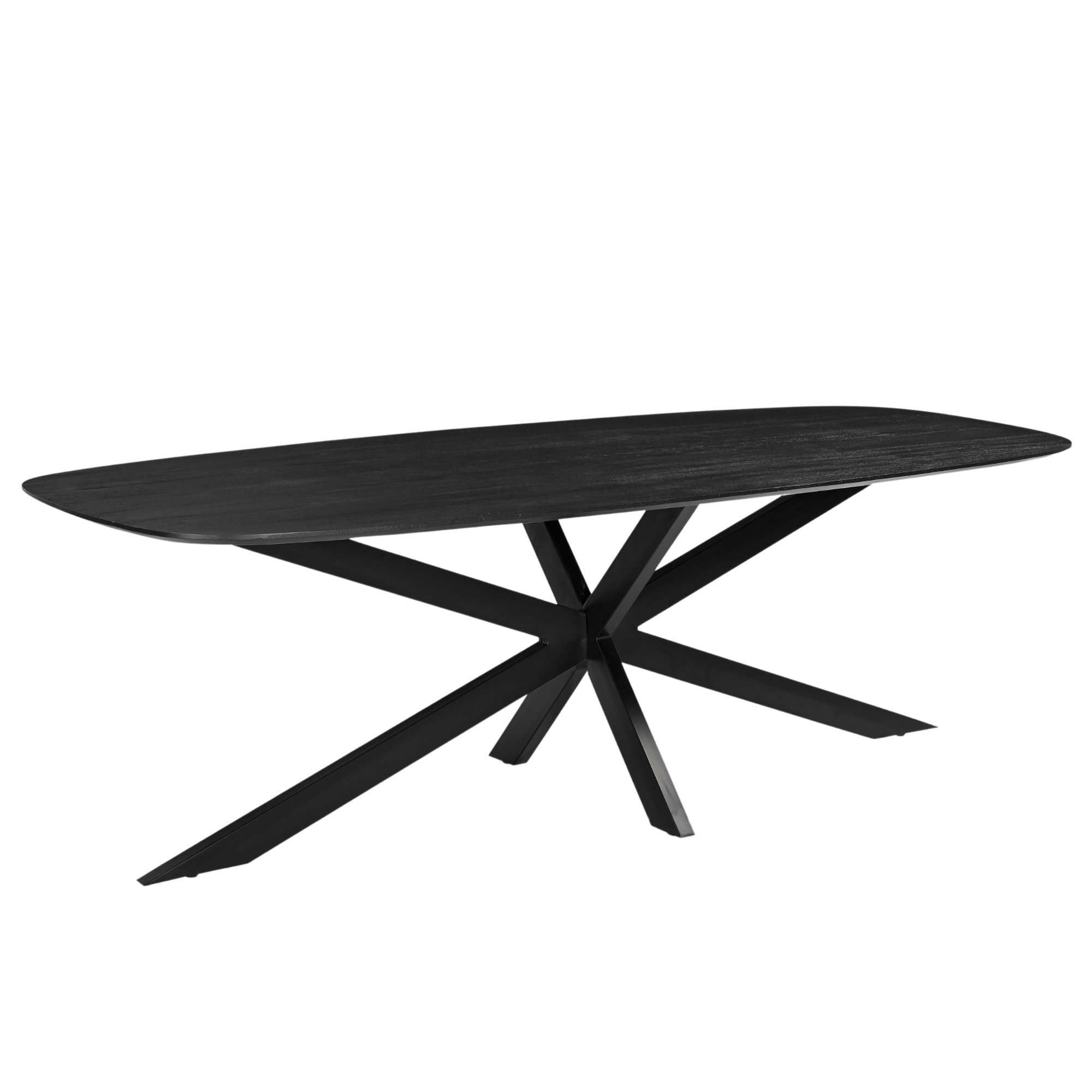 Eettafel Jordan Zwart Deens Ovaal 180cm - Giga Meubel