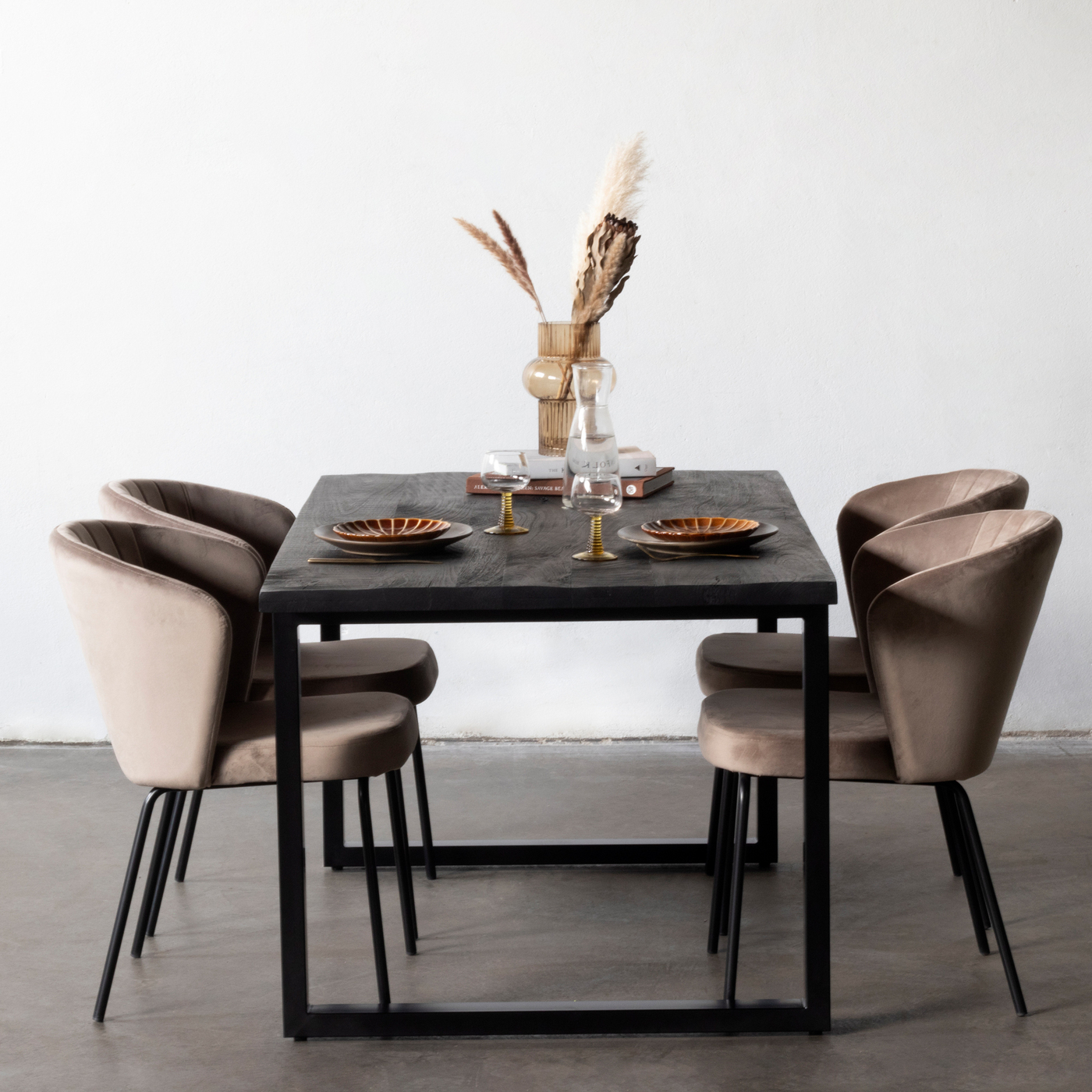 Eettafel Martin Mangohout Zwart 200cm - Giga Meubel Eettafel Martin Mangohout Zwart 200cm - Giga Meubel