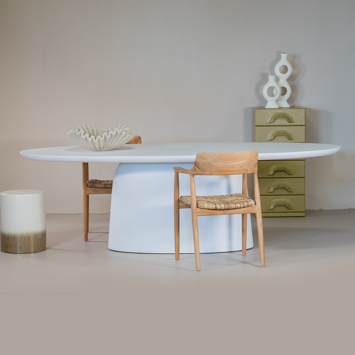 Eettafel Myrna Ovaal Wit 300cm - Giga Meubel
