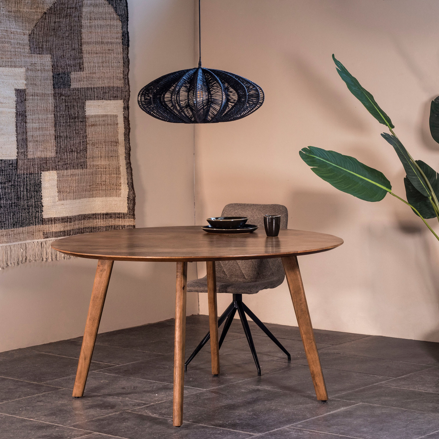 Eettafel Oslo Massief Rond 130cm - Giga Meubel