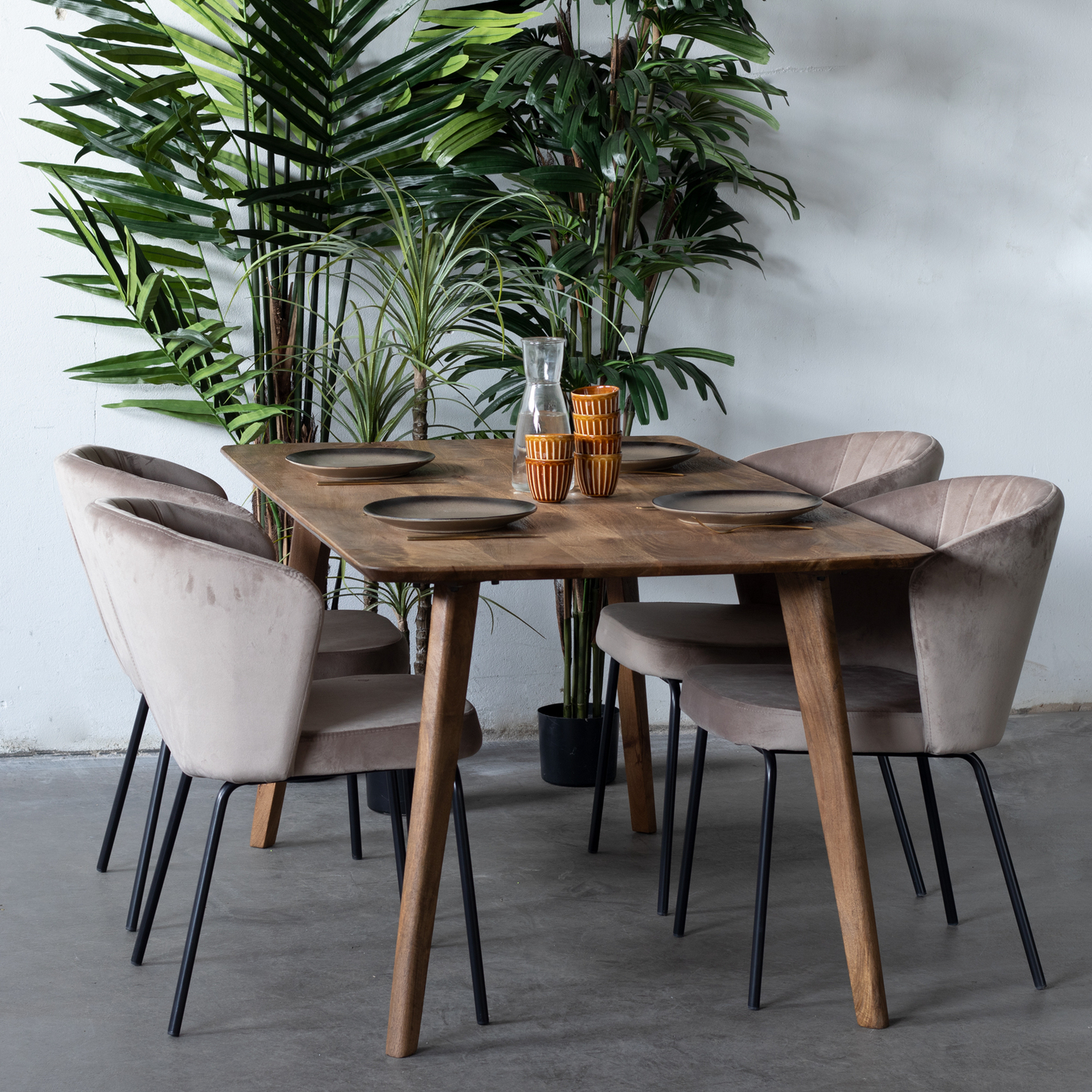 Eettafel Oslo Mangohout Naturel 160cm - Giga Meubel