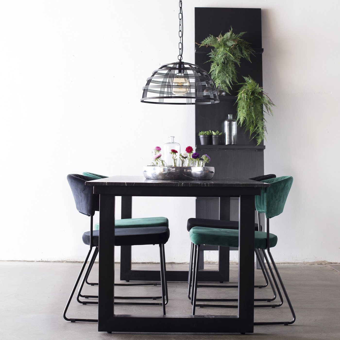 Eettafel Sandro Marmer Zwart 175cm