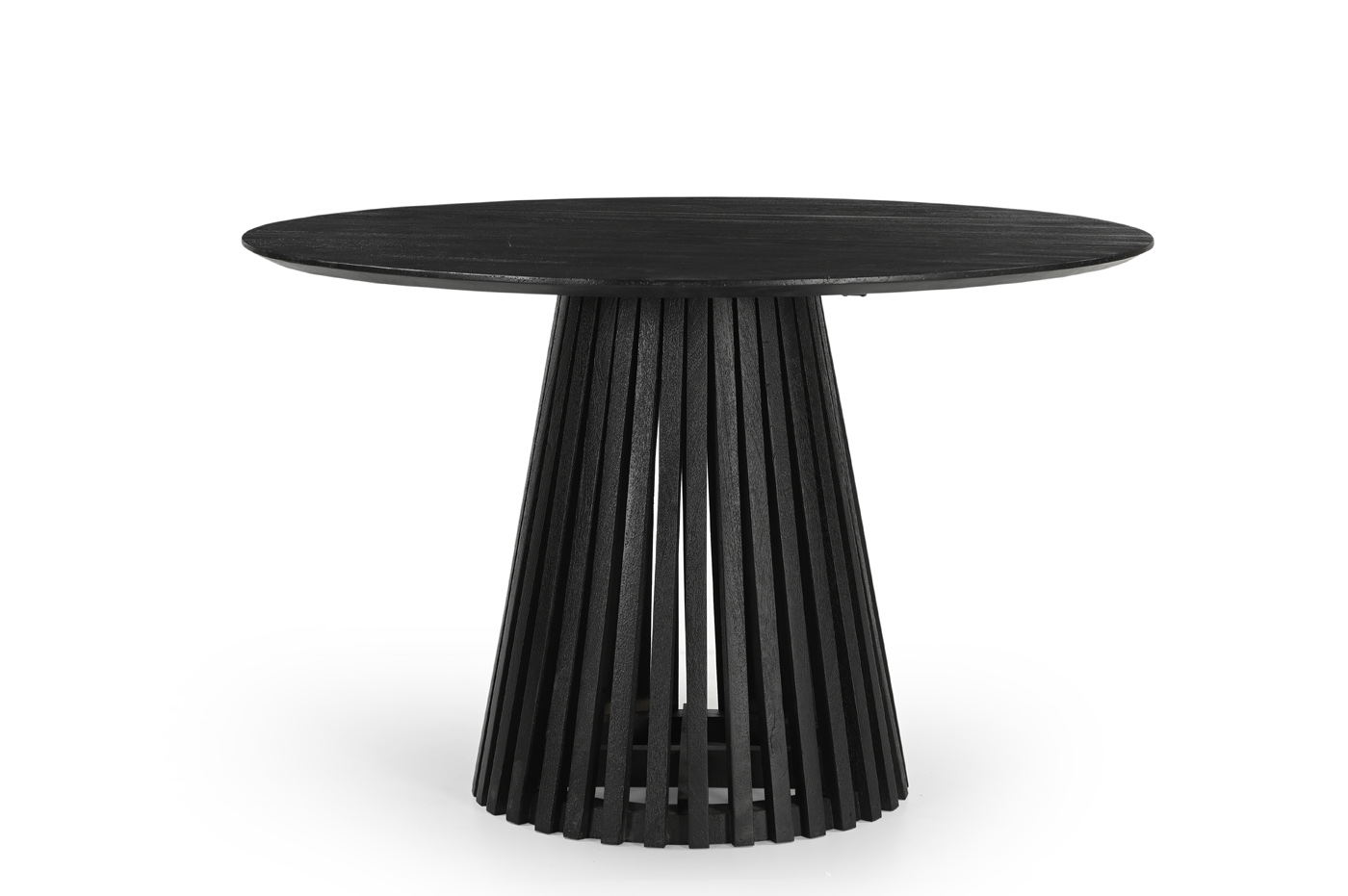 Eettafel Seppe Zwart Rond 120cm Acaciahout - Giga Meubel
