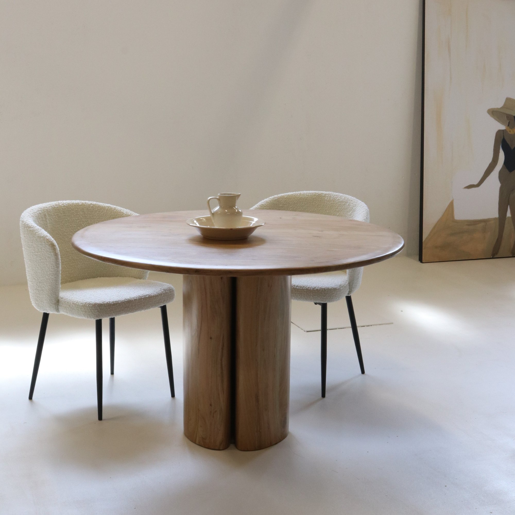 Eettafel Tijn Acacia Naturel 120cm - Giga Meubel
