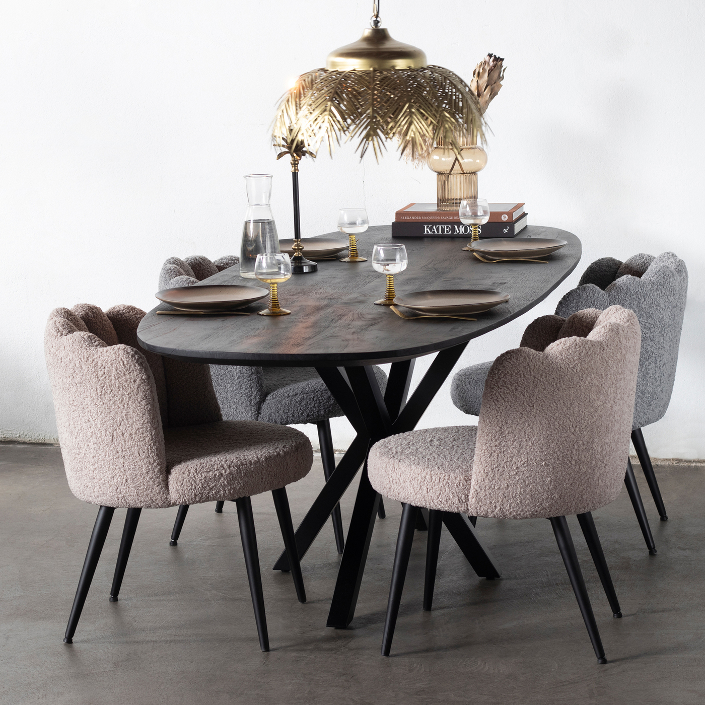 Eettafel Lissabon Zwart Ovaal 200cm - Giga Meubel