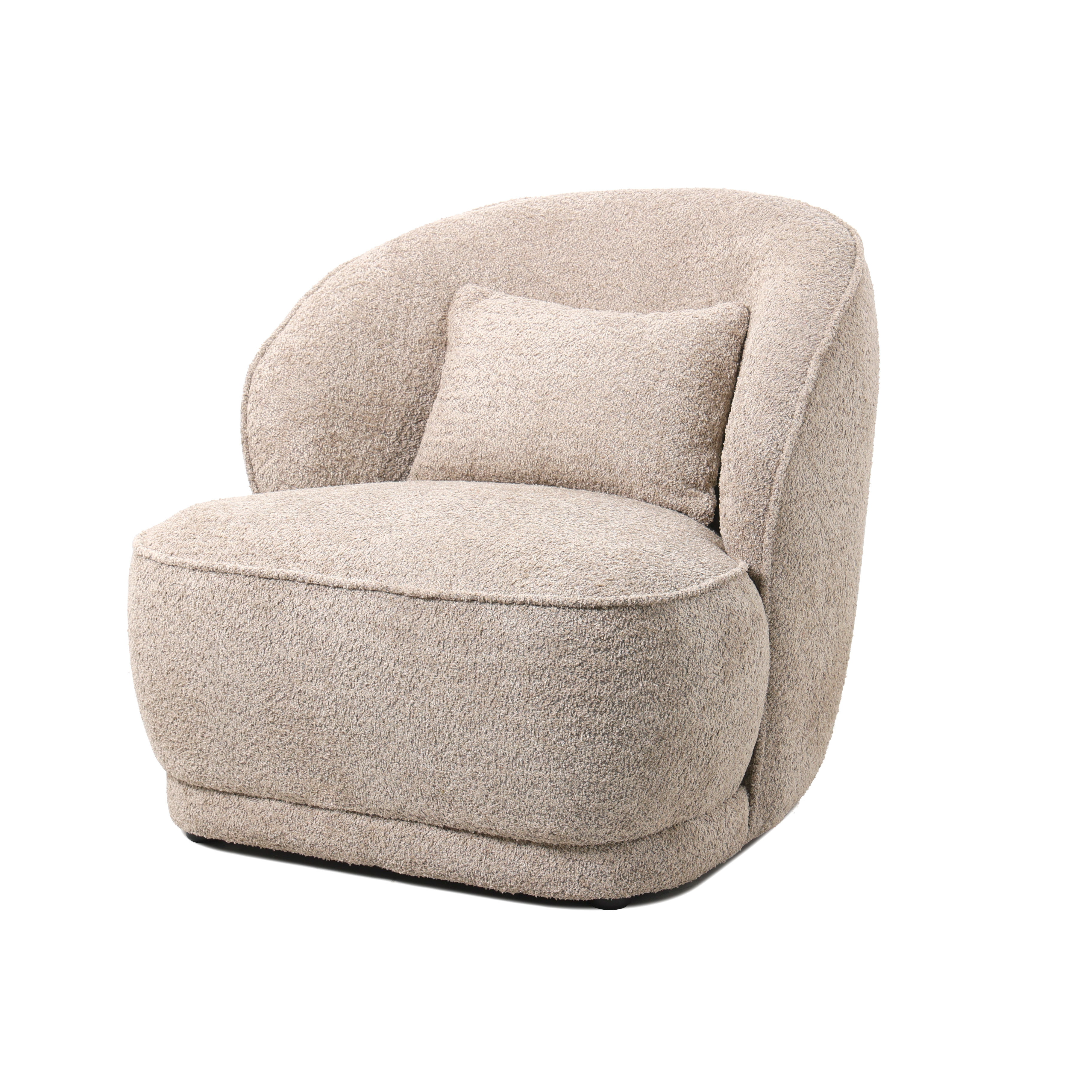 Fauteuil Marianne Bouclé Taupe - Giga Meubel
