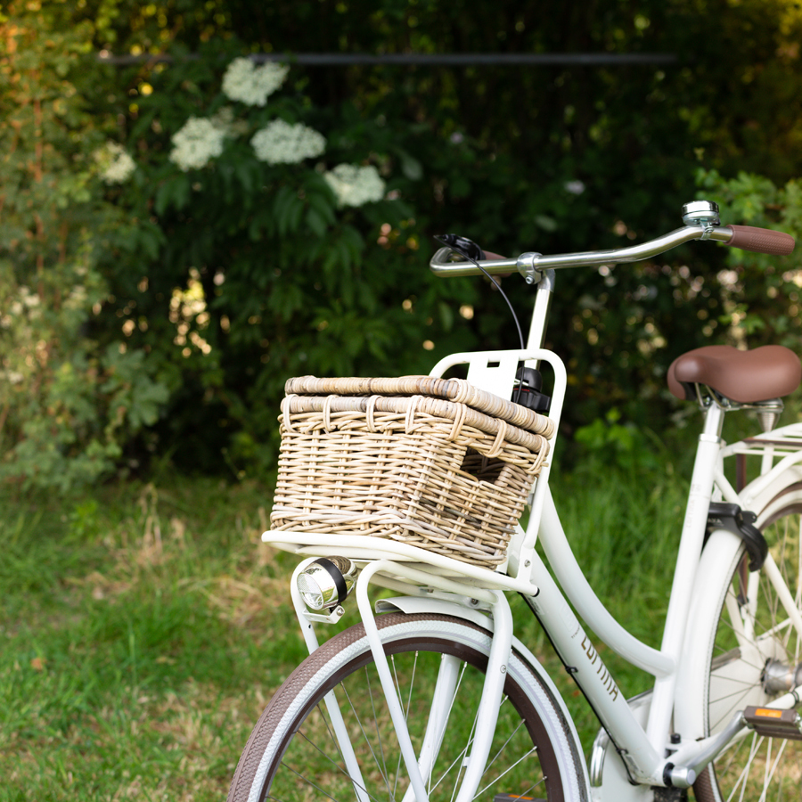 Rieten Fietsmand - Naturel Rotan - 38x27x30cm - Fietsmand Marla Klein - Het Mandenhuys