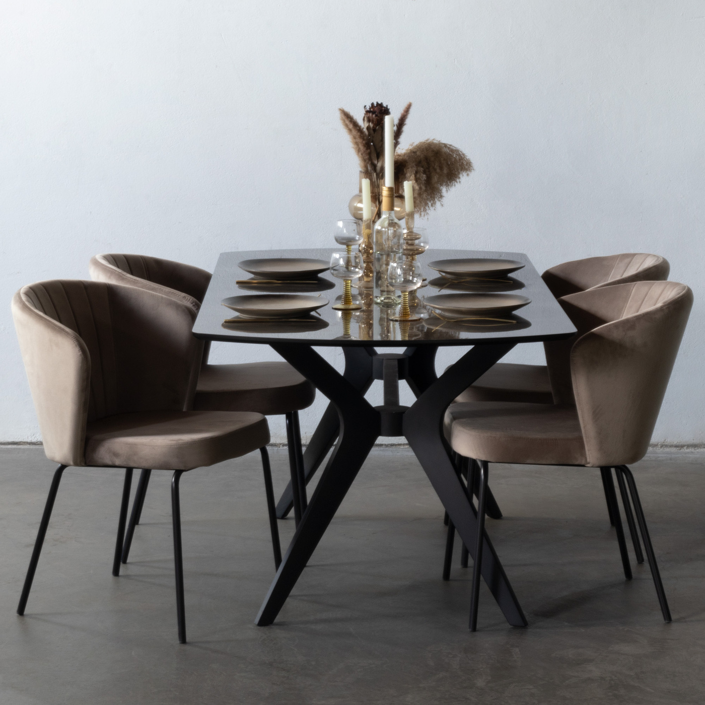 Eettafel Ovaal - Zwart - MDF - Deens Ovaal - 180x90x78cm - Tafel Seth - Giga Meubel
