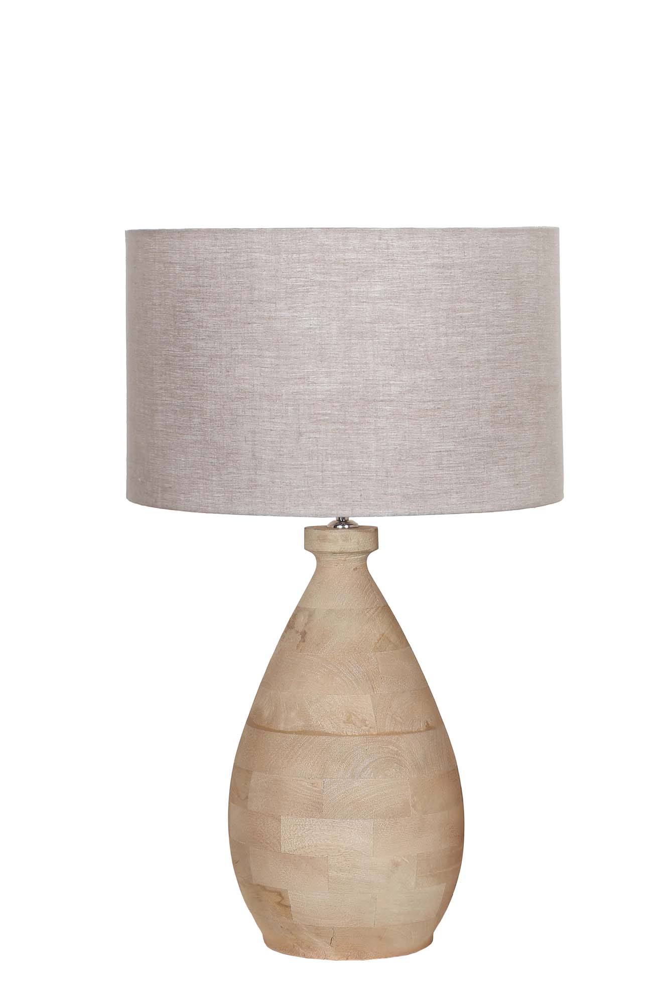 Tafellamp Mattia Naturel Hout 35cm - Giga Meubel