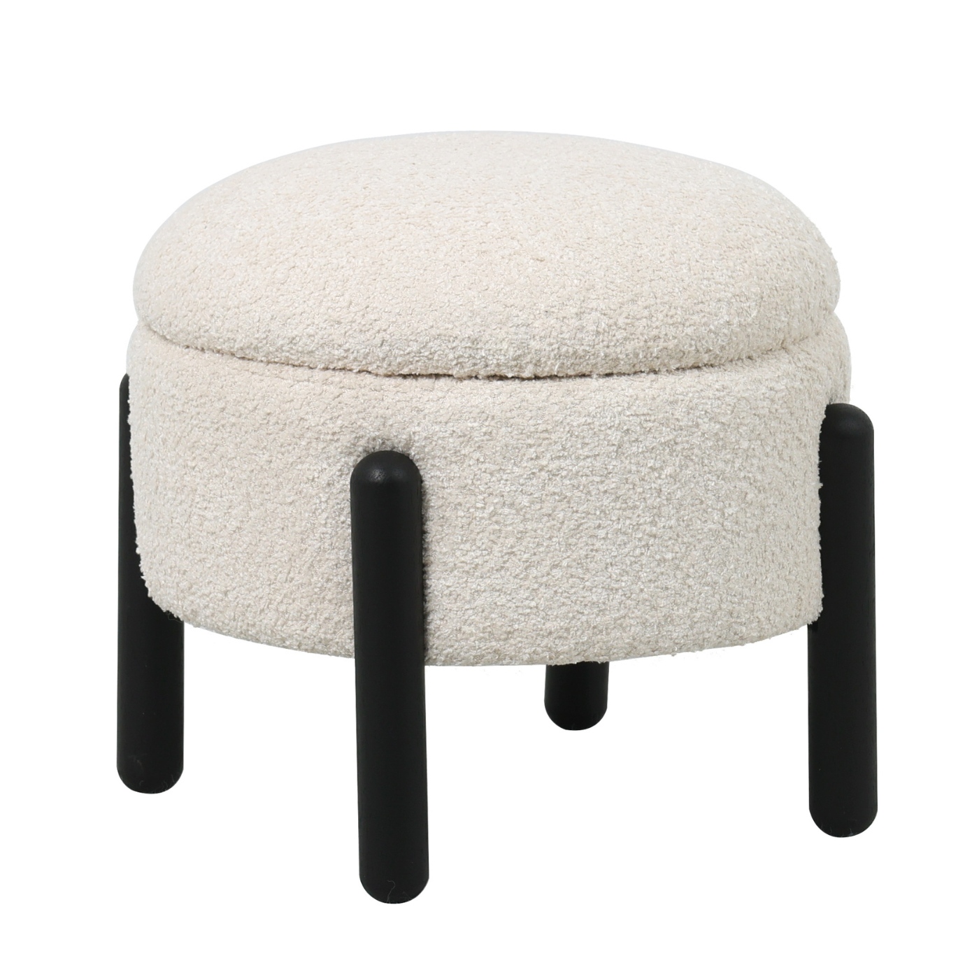 Poef Charlise Beige met Opbergruimte - Giga Meubel