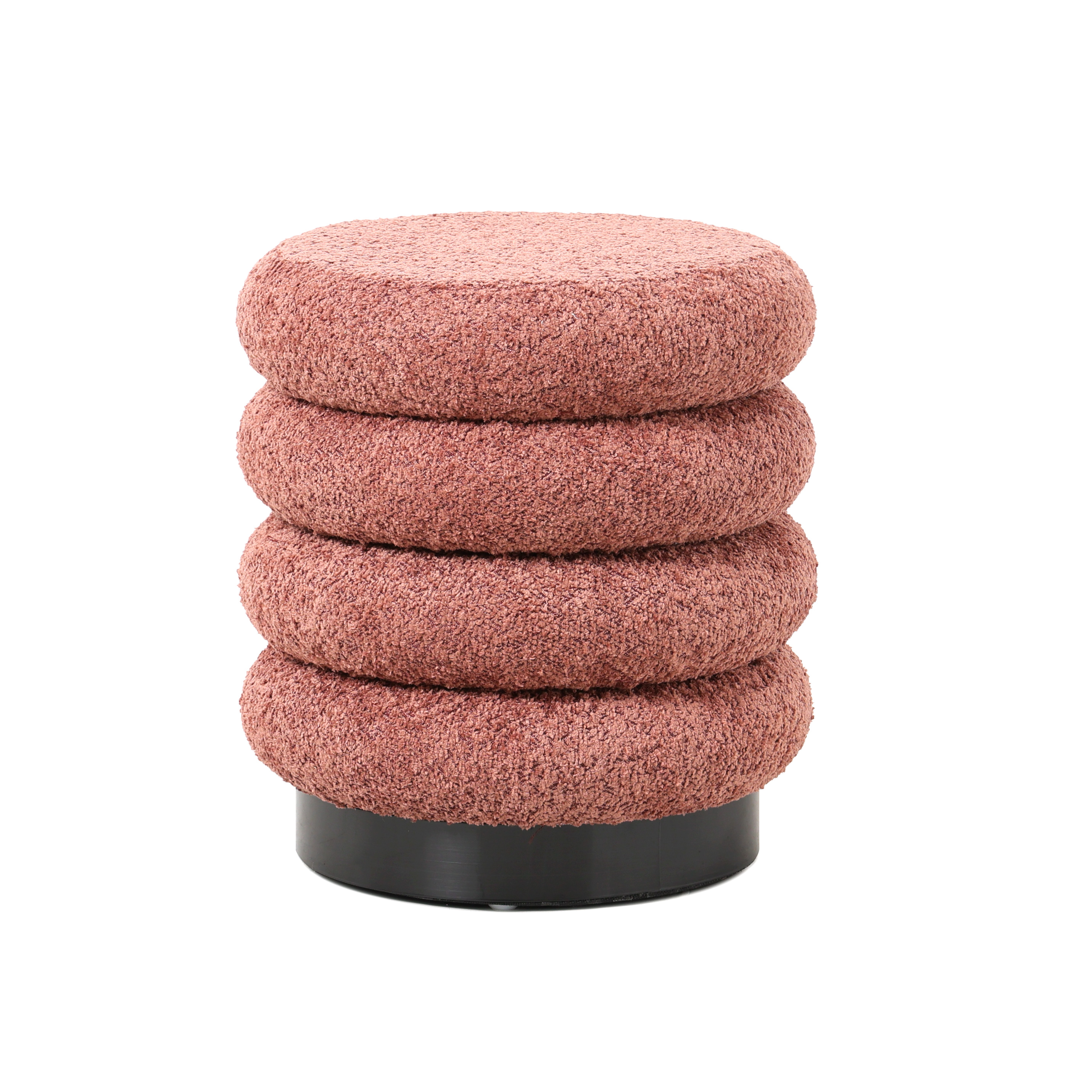 Poef Matthijs Bouclé Roze - Giga Meubel