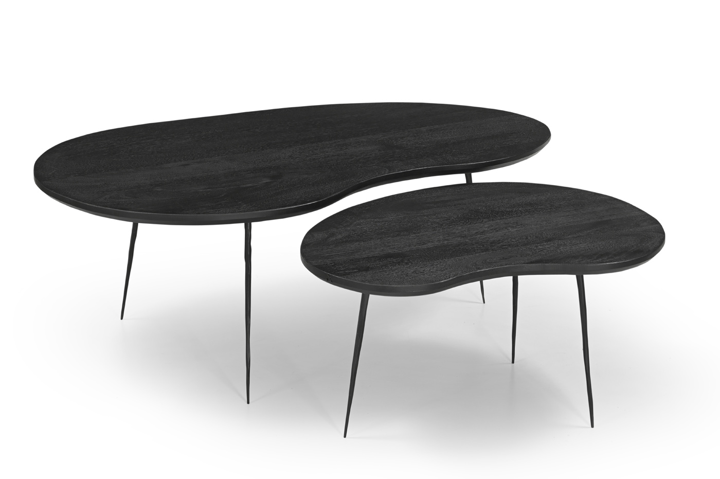 Salontafel Fenne Zwart Organisch Set Van 2 - Giga Meubel