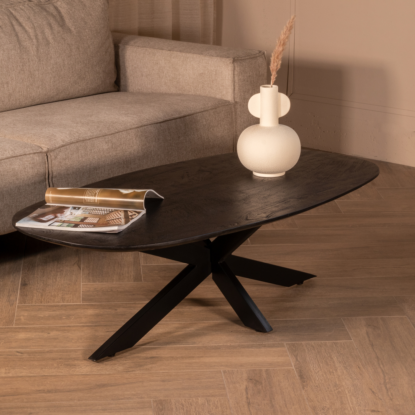 Salontafel Mangohout - Deens Ovaal - 130cm - Tafel Gordon - Giga Meubel