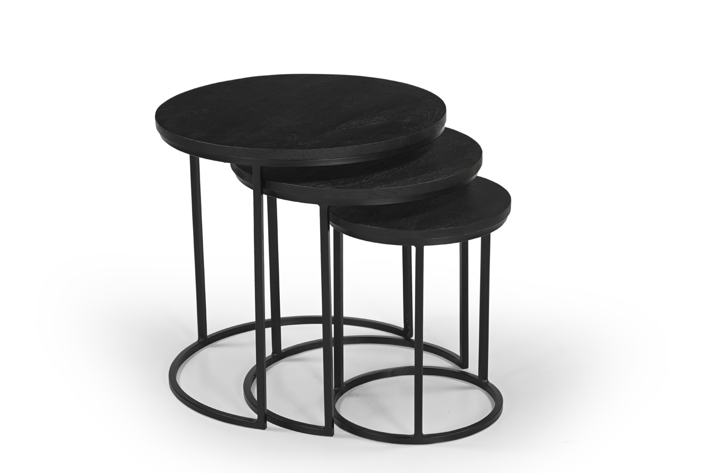 Salontafel Kila Zwart Rond Set Van 3 - Giga Meubel