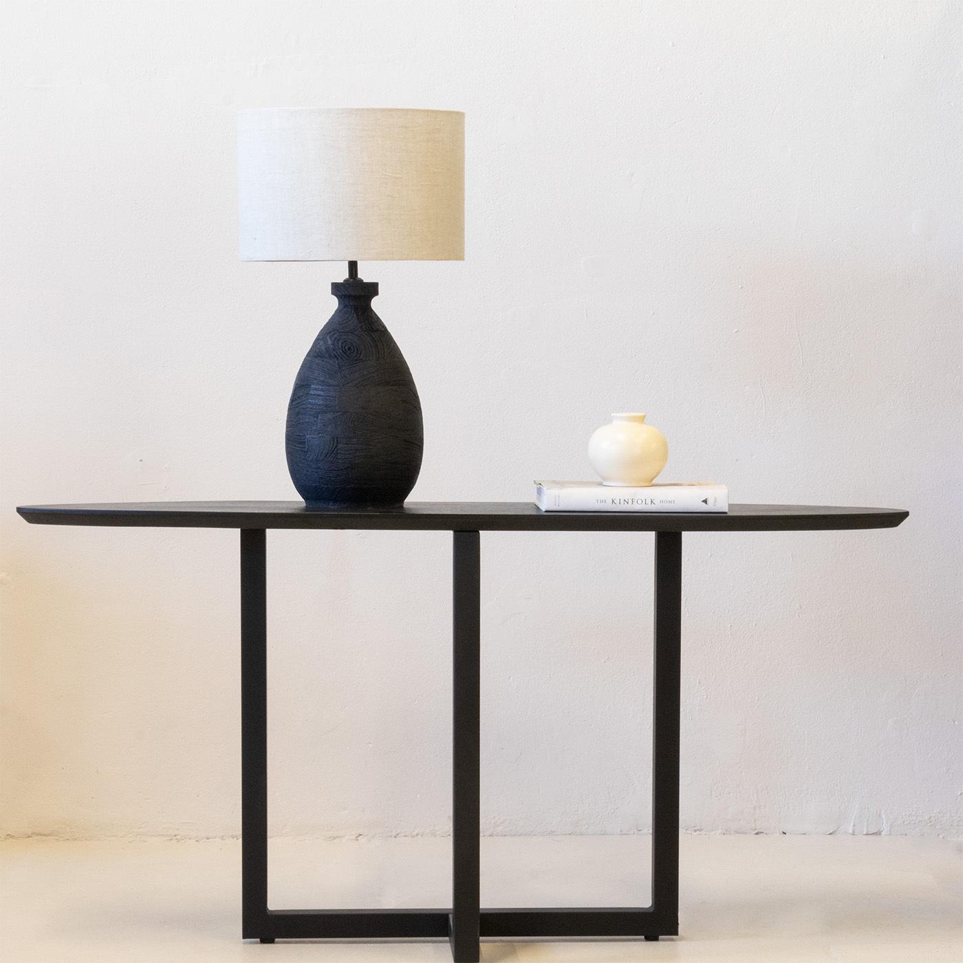 Tafellamp Mattia Zwart Hout 35cm - Giga Meubel