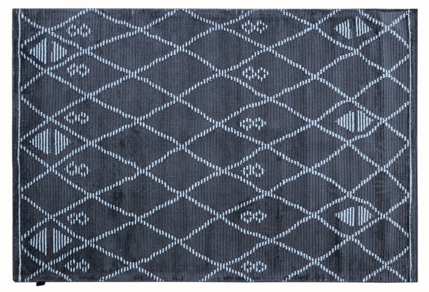 Vloerkleed Florence Geruit Grijs 200x300cm - Giga Living