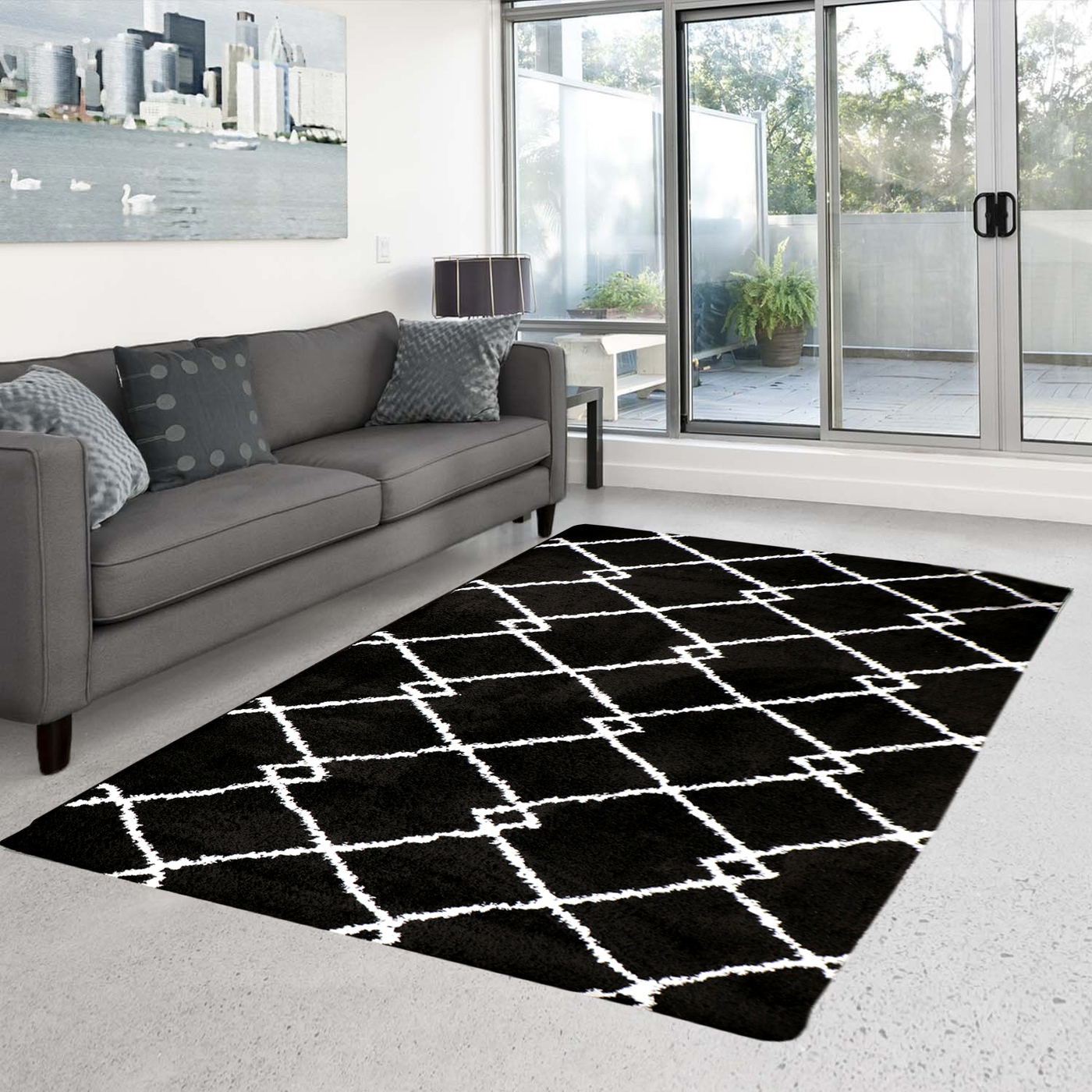 Vloerkleed Verona Zwart 200x300cm - Giga Living