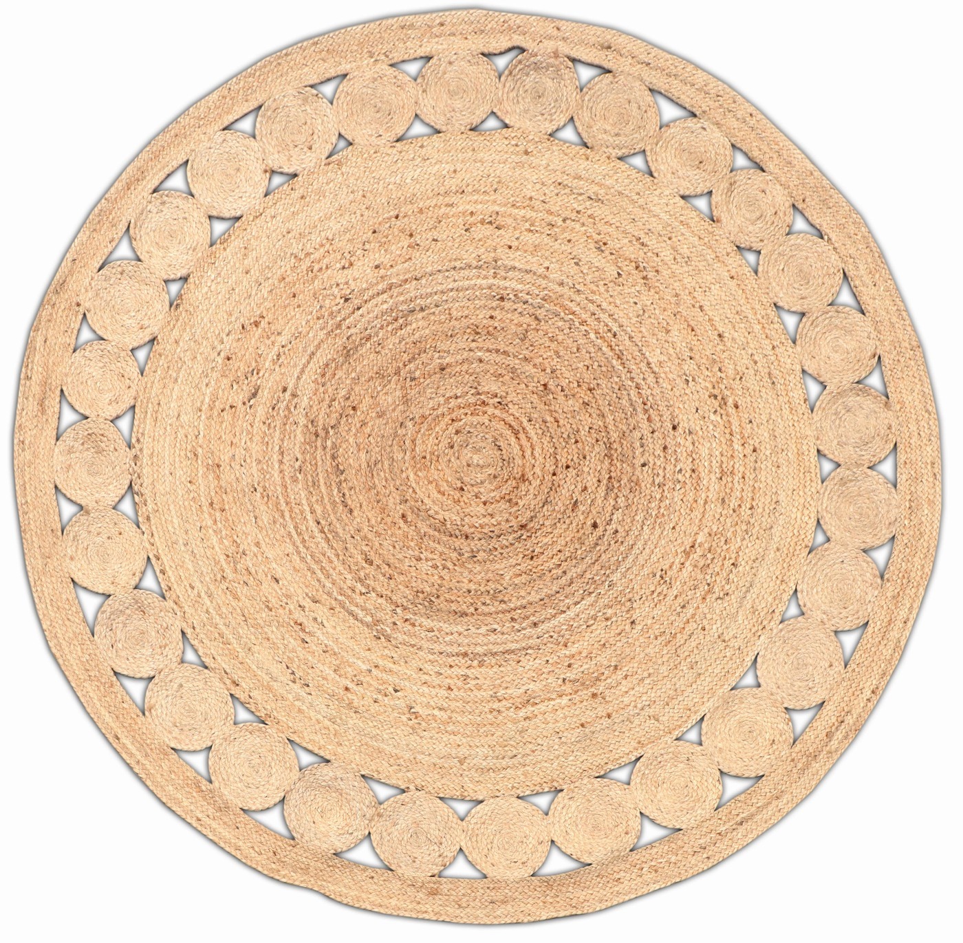 Vloerkleed Rond 150cm Jute - Naturel - Kleed Jaipur Klassiek - Giga Living