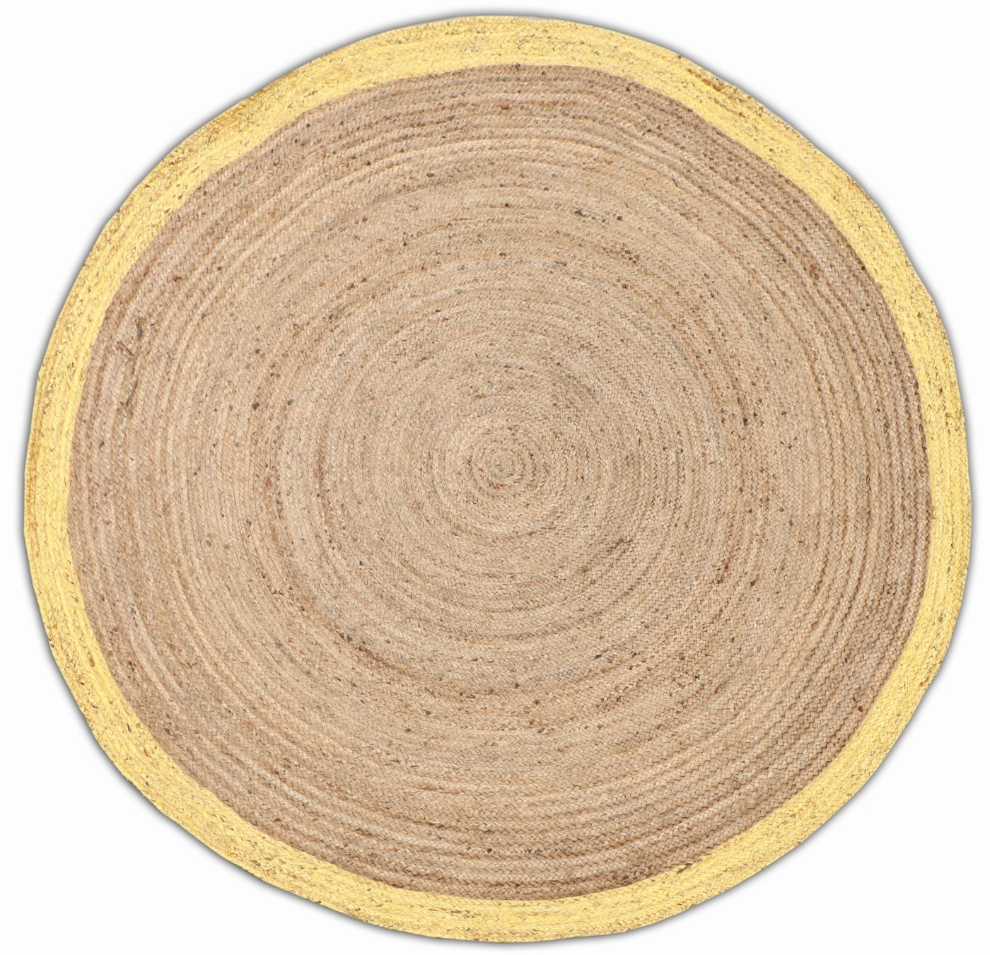 Vloerkleed Rond 200cm Jute - Naturel/Geel - Kleed Jaipur Klassiek - Giga Living