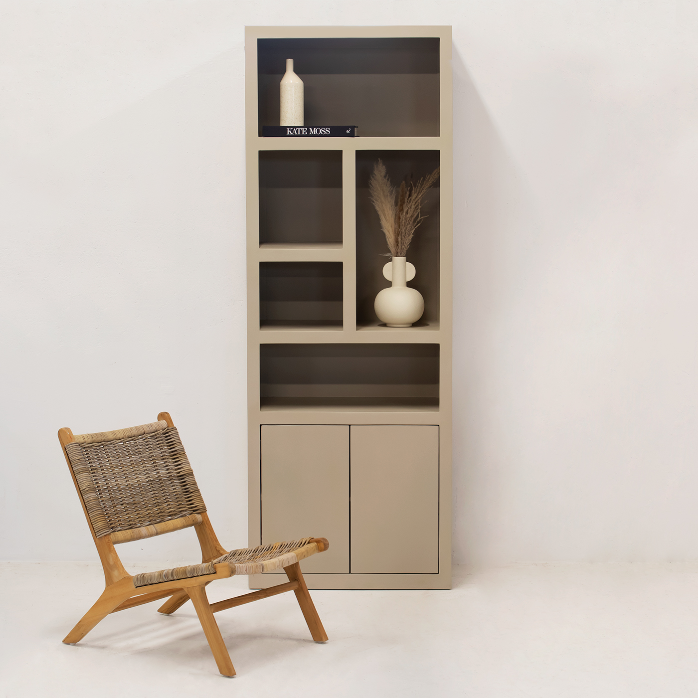 Wandkast Xander Klein Mangohout Taupe - Giga Meubel