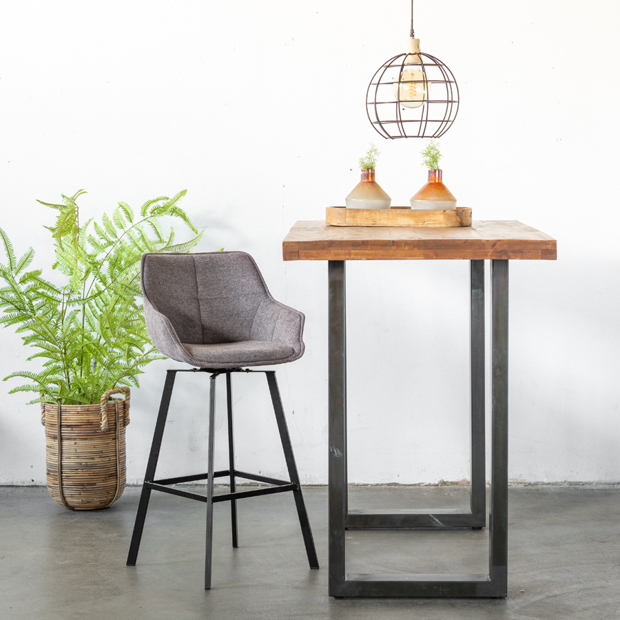 Barkruk - Taupe - Draaibaar - Zithoogte 74cm - Kruk Shannon - Giga Meubel