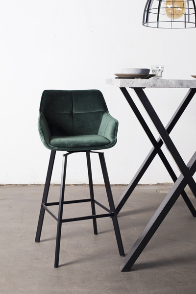 Barkruk Shannon Velvet Groen - Giga Meubel
