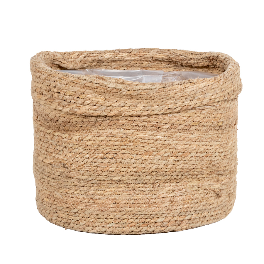 Plantenmand Rond - Naturel - Rotan - Ø38x29cm - Het Mandenhuys