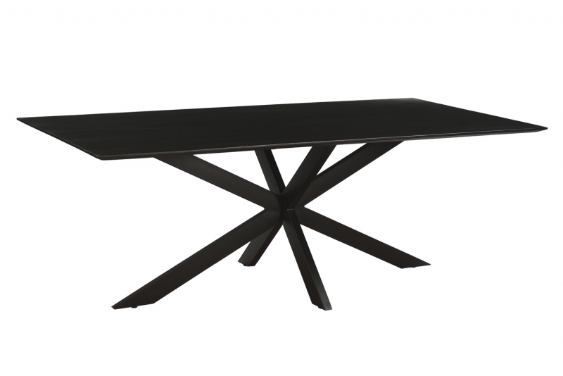 Eetkamertafel Oslo Spider Zwart Acacia 220cm - Giga Meubel